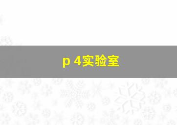 p 4实验室